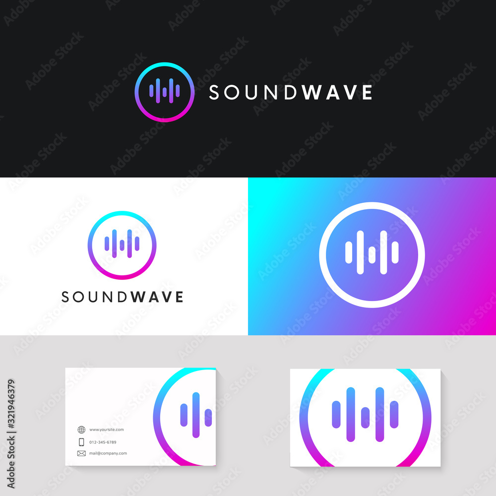 Aufkleber clean audio wave sound logo. simple equalizer icon. circle volume sign.