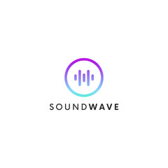 Obraz premium Simple sound dj logo sign. Audio wave icon.