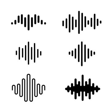 Collection of Sound Wave icon music equalizer signs vector design. Volume mark.