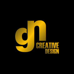 Letter GN simple logo design