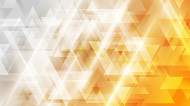 Orange and grey triangles technology geometric low poly abstract motion design. Seamless loop. Polygonal video animation Ultra HD 4K 3840x2160