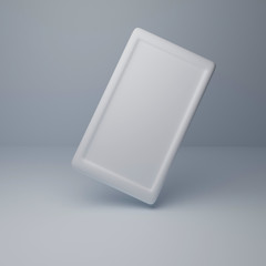 3d rendering white mobile phone mock up with blank screen.