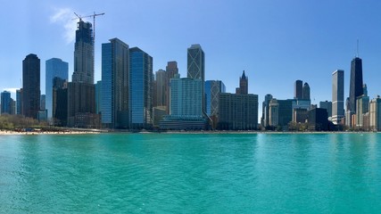 Chicago skyline Lake Michigan  