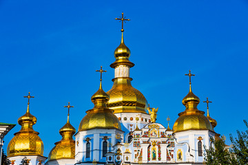 Fototapeta na wymiar St. Michael's Golden Domed Monastery Kiev Ukraine Landmark