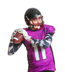 American football player on white background © Pixel-Shot