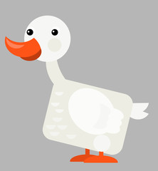 cartoon scene with happy goose on flat background illustration