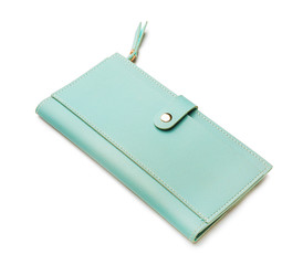 Stylish wallet on white background