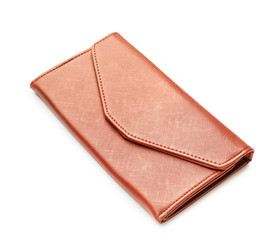 Stylish wallet on white background
