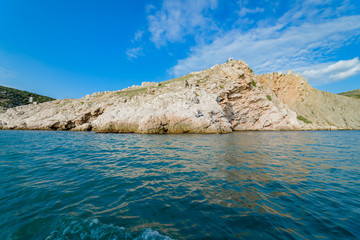 Fototapeta na wymiar Sea coast, rocky coast, Crimea Russia, Black Sea
