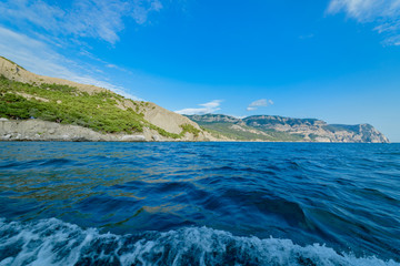 Sea coast, rocky coast, Crimea Russia, Black Sea