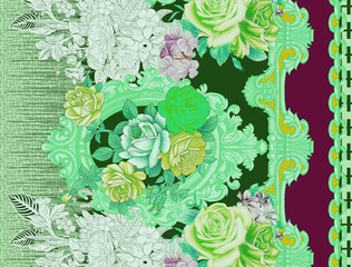 seamless floral background with roses