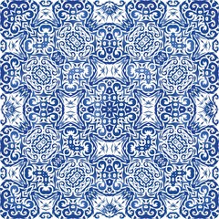 Antique azulejo tiles patchwork.