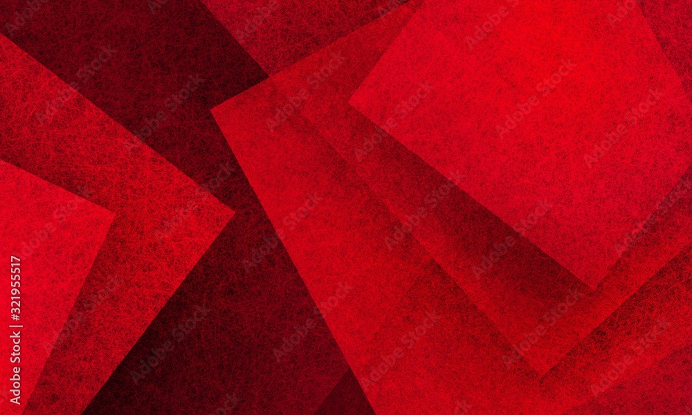Wall mural abstract red and black background, random textured rectangles squares and triangle shapes in geometr