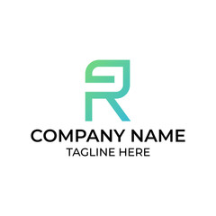 Modern and simple logo design for letter R