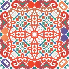 Antique ornate tiles talavera mexico.