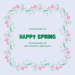 Unique Pattern of leaf and floral frame, for happy spring poster design. Vector