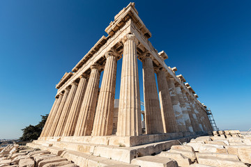 The acropolis, the most famous citadel in the world on the hills of Athens, Greece, Europe.  One of...