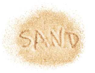 Word Sand written on sand. Vector image