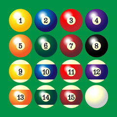 Billiard ball image illustration set