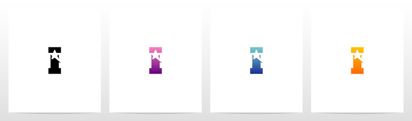  Star On Letter Logo Design I