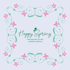 Obraz premium Seamless pattern of leaf and flower frame, for happy spring invitation card design. Vector