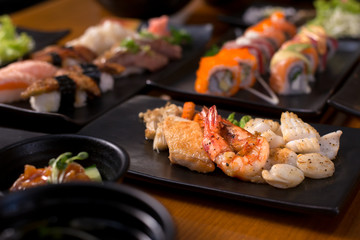 Seafood Teppanyaki - Japanses traditional seafood grilled
