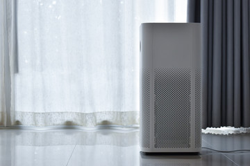 air purifier system cleaning dust pm 2.5 pollution in living room