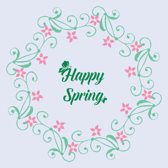 Invitation card wallpapers design for happy spring, with seamless leaf and flower frame. Vector