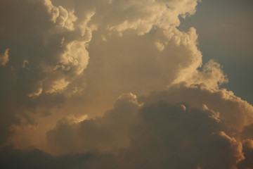 golden cloud on dramatic sunset sky background