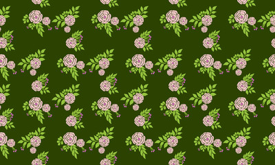 Elegant spring flower pattern background, with leaf floral cute design.