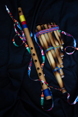 typical Latin American flute and zampoña