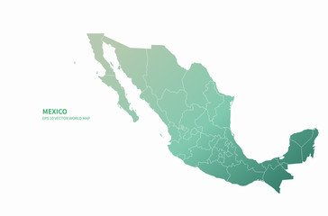 graphic vector of mexico map. central america country map. 