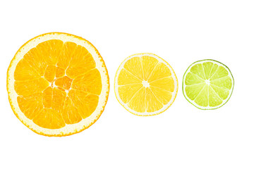 Citrus fruit. Orange, lemon, lime. 