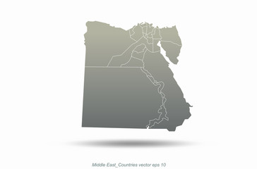 Fototapeta premium egypt map. middle east countries map. world map of arab country. 