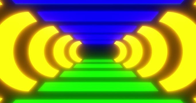 VJ loop sci-fi futuristic tunnel in rounded rectangle form