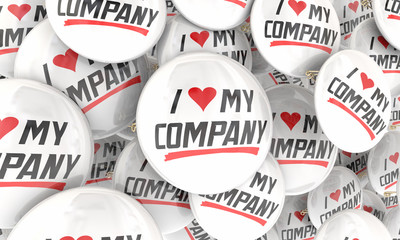 I Love My Company Business Pride Proud Worker Job Satisfaction 3d Illustration