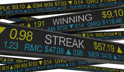 Winning Streak Stock Market Performance Gains Winner 3d Illustration