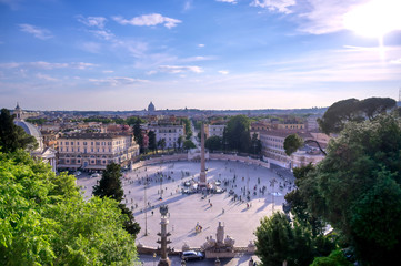 Naklejka premium Piazza del Popolo located in Rome, Italy.