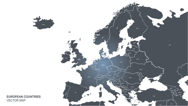 Fototapeta europe map. europe countries map. graphic vector of eu map.. 
