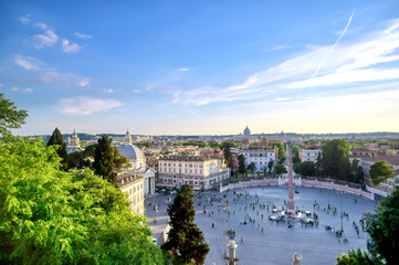 Piazza del Popolo located in Rome, Italy.