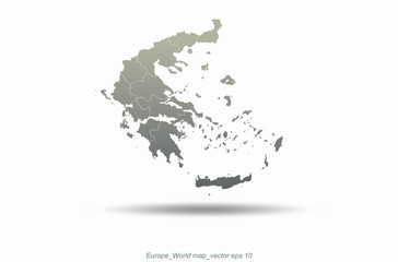 greece map of europe . europe countries map. graphic vector of eu map.. 