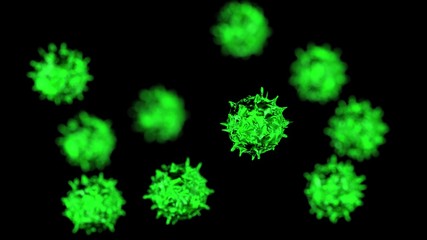 Virus, flu, view of a virus under a microscope, infectious disease. 3D illustration. 3D high quality rendering. 3D CG.