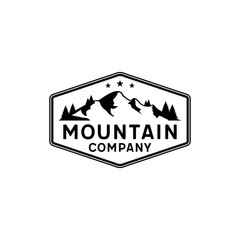 Mountain retro hipster logo design inspiration
