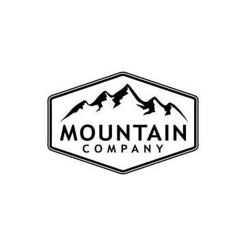 Mountain retro hipster minimalist logo design