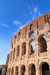 Fototapeta premium The Roman Colosseum in located in Rome, Italy.