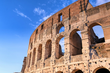 Obraz premium The Roman Colosseum in located in Rome, Italy.