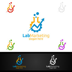Lab Marketing Financial Advisor Logo Design Template Icon