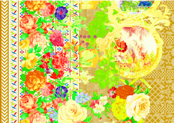 abstract floral background with flowers