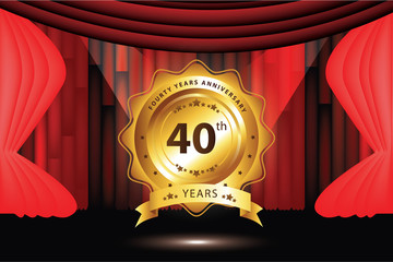 40 years anniversary celebration with curtain background