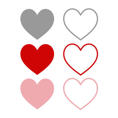 Heart vector collection. Love symbol icon set. (Valentine day)